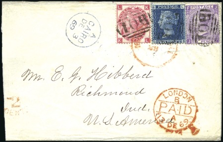 Stamp of Great Britain » British Post Offices Abroad EGYPT, CAIRO: 1869 (Dec 3) Envelope to the USA wit