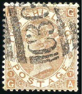 Stamp of Great Britain » British Post Offices Abroad CHILE, VALPARAISO: 1880 2s Brown pl.1 with "C30" n