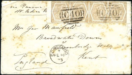 Stamp of Great Britain » British Post Offices Abroad CHILE, COQUIMBO: 1873 (Feb 16) Envelope to England