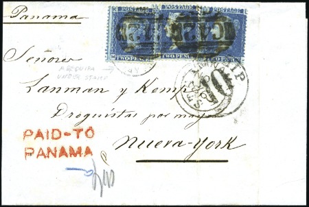 Stamp of Great Britain » British Post Offices Abroad PERU, ISLAY: 1865 (Oct 23) Wrapper (reduced at lef