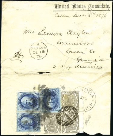 Stamp of Great Britain » British Post Offices Abroad COLOMBIA, PANAMA: 1876 (Dec 5) Large part envelope