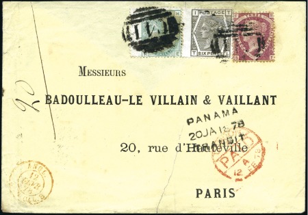 Stamp of Great Britain » British Post Offices Abroad ECUADOR: 1878 (Jan 17) Envelope to France with 1 1