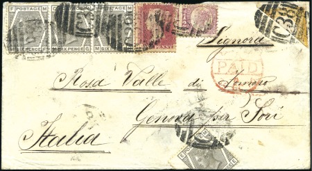 Stamp of Great Britain » British Post Offices Abroad PERU, CALLAO: 1876 (Sep 28) Envelope to Italy with