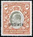 Stamp of Kenya, Uganda and Tanganyika » Kenya, Uganda and Tanganyika 1903 50R Edward and 1921 50R KGV (watermark mult.s