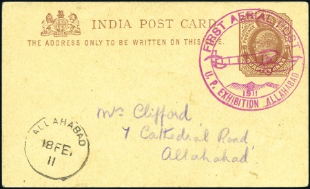 Stamp of India 1911 Allahabad First Aerial Post, India 1/4a KEVII