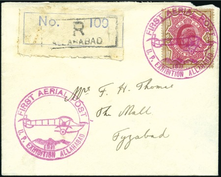 Stamp of India 1911 Allahabad First Aerial Post, envelope with 19