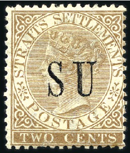 Stamp of Malaysia » Malaysian States » Sungei Ujong 1882 2C Brown of Straits Settlements (watermark CC