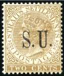 Stamp of Malaysia » Malaysian States » Sungei Ujong 1882 2C Brown of Straits Settlements (watermark CC