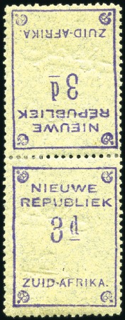 Stamp of South Africa » New Republic 1887 3d violet on bluish, granite paper in vertica