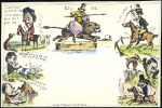 Stamp of Great Britain » 1840 Mulreadys & Caricatures Three Spooner mulready caricature fronts backed on