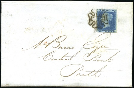 Stamp of Great Britain » 1841 2d Blue 1844 (Apr 16) Wrapper from London to Perth with 18