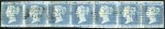 Stamp of Great Britain » 1841 2d Blue 1841 2d pale blue in horizontal strip of 7, letter