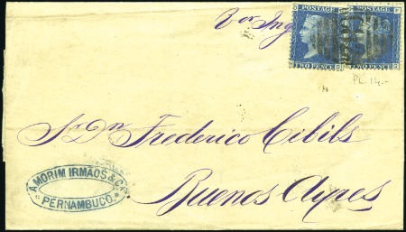 Stamp of Great Britain » British Post Offices Abroad BRAZIL, PERNAMBUCO: 1874 (Apr) Wrapper to Buenos A
