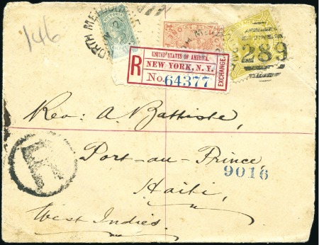 Stamp of Australia » Victoria 1902 Registered cover to HAITI franked by 1901 1/2