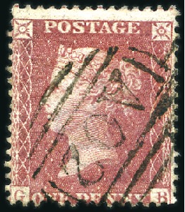 Stamp of Great Britain » British Post Offices Abroad ANTIGUA: 1857 1d Red with clear "A02" numeral of S