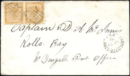 Stamp of Canada » Prince Edward Island 1863 1d Orange buff in horizontal pair, perforatio