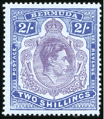 Stamp of Bermuda 1938-53, KGVI Key-type 2s purple and deep blue/pal