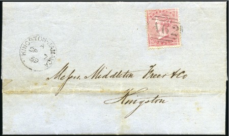 Stamp of Great Britain » British Post Offices Abroad JAMAICA, PLANTAIN GARDEN: 1859 (Sep 6) Entire to K