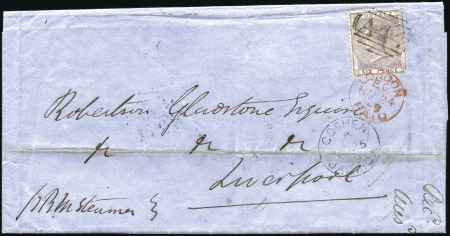 Stamp of Great Britain » British Post Offices Abroad JAMAICA, GOSHEN: 1859 (Oct 25) Entire to England w
