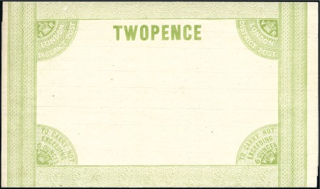 Stamp of Great Britain » Postal Stationery John Dickinson's 2d green essay for proposed lette