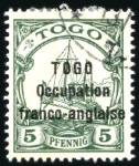Stamp of Germany » German Colonies » Togo » Togo French Occupation 1914-20, Togo Occupation Franco-Anglaise overprint