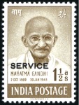 Stamp of India 1948 Gandhi SERVICE 1 1/2a and 3 1/2a, mint large 