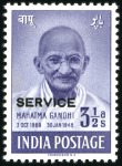 Stamp of India 1948 Gandhi SERVICE 1 1/2a and 3 1/2a, mint large 