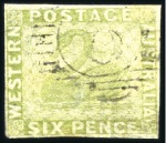 Stamp of Australia » Western Australia 1854-57 Swan selection incl. 1d black, very close 