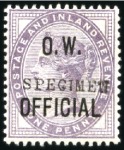 Stamp of Great Britain » Officials OFFICE OF WORKS: 1896-1902 1/2d vermilion and 1d l