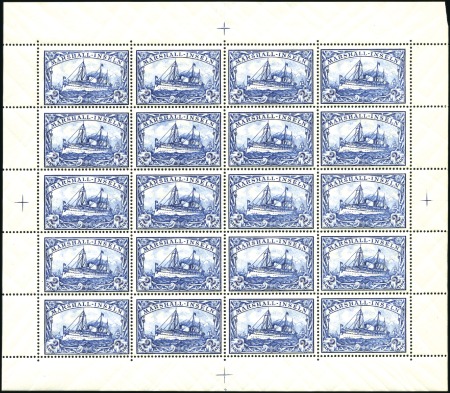 Stamp of Germany » German Colonies » Marshall Islands 1901-16 2M mint nh sheetlet of 20 with complete se