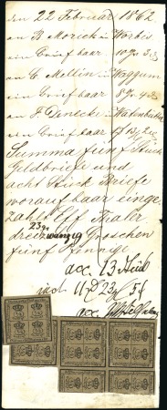 Stamp of German States » Brunswick 1862 Postal accounting sheet (manuscript date 22.2
