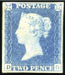 Stamp of Great Britain » 1840 1d Black and 1d Red plates 1a to 11 1840 1d Black pl.4 LA with b lack MC with number 1