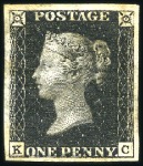 Stamp of Great Britain » 1840 1d Black and 1d Red plates 1a to 11 MINT PENNY BLACK PLATE SELECTION

1840 1d Black 