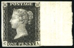 Stamp of Great Britain » 1840 1d Black and 1d Red plates 1a to 11 MINT PENNY BLACK PLATE SELECTION

1840 1d Black 