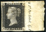 Stamp of Great Britain » 1840 1d Black and 1d Red plates 1a to 11 MINT PENNY BLACK PLATE SELECTION

1840 1d Black 
