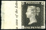 Stamp of Great Britain » 1840 1d Black and 1d Red plates 1a to 11 MINT PENNY BLACK PLATE SELECTION

1840 1d Black 