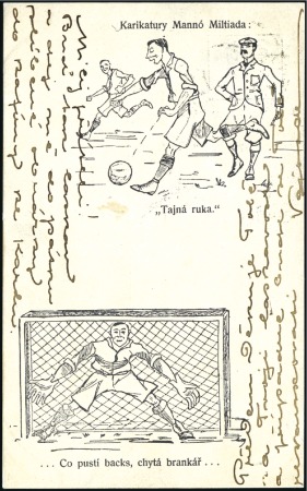 Stamp of Olympics FOOTBALL: 1906 Printed postcard in Czech illustrat