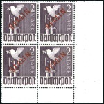 Stamp of Germany » Berlin 1949 Red ovpt, better values in blocks of four com