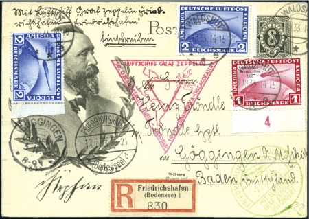 Stamp of Germany » German Empire 1933 8pf Postal card with 2Rm Sudamerikafahrt +1Rm