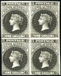 Stamp of Australia » South Australia 1855 Imperf. plate proofs in blocks of four; 2d in