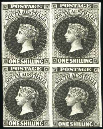 Stamp of Australia » South Australia 1855 Imperf. plate proofs in blocks of four; 2d in
