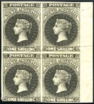 Stamp of Australia » South Australia 1855 Imperf. plate proofs in blocks of four; 2d in