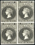 Stamp of Australia » South Australia 1855 Imperf. plate proofs in blocks of four; 2d in