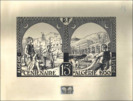 Stamp of Colonies françaises » Algérie 1930 Centenaire de l'Algérie, deux maquette grand 