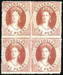 Stamp of Australia » Queensland 1860-61, 1864-65 & 1868-78 1d Chalon mint og block