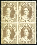 Stamp of Australia » Queensland 1860-61 & 1876-78 3d Chalon mint og blocks of four