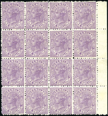 Stamp of Australia » Queensland 1895 1s Mauve on thick paper, mint nh right margin
