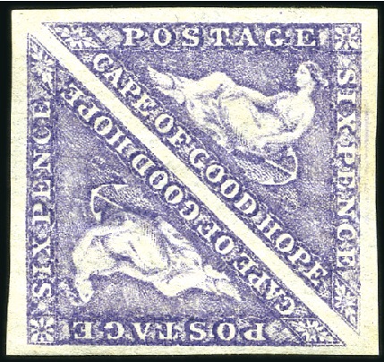 Stamp of South Africa » Cape of Good Hope 1863-64 6d Bright Mauve mint og pair, with very go