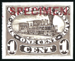 Stamp of Canada » New Brunswick 1860 1c Locomotive selection incl. imperf. proofs 