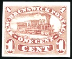 Stamp of Canada » New Brunswick 1860 1c Locomotive selection incl. imperf. proofs 